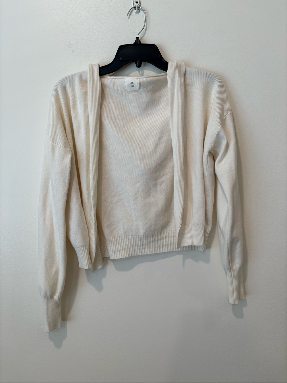 Women's Cream Open-Front Sweater
